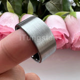 Classic Multiwidth Black Brushed FinishTungsten 6/8/10/12MM Flat Comfort Fit Wedding Band Ring for Men and Women