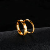 Luxury Gold Color Polished Classic 2mm/4mm Thin Tungsten Carbide Women Men's Rings Simple Round Wedding Bands