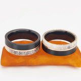 Matte Brushed Deer Antler Inlay 8mm Tungsten Carbide Comfort Fit Wedding Rings For Men Engagement Bands Jewelry