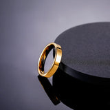 Luxury Gold Color Polished Classic 2mm/4mm Thin Tungsten Carbide Women Men's Rings Simple Round Wedding Bands