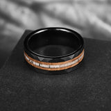 Gorgeous 8mm Brushed Matte Black Hammered Wood Antler Tungsten Carbide Ring for Man - Wedding Jewelry