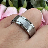 Trendy Jewelry Groove Polish Brush 8mm Classic Tungsten Engagement Wedding Band Forever Comfort Fit Ring Men Women