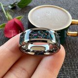 Amazing So Beautiful Galaxy Opal 8MM Tungsten Comfort Fit Engagement Wedding Band For Men Women