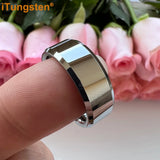 High Polished Beveled Finish Excellent Quality 8MM 6MM 4 Colors Comfort Fit Men Women Tungsten Carbide Wedding Band