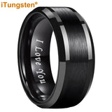 Popular Beveled Center Brushed and Polished 10mm Large Ring Men's Tungsten Engagement Comfortable Fit Ring