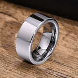 Classic Plain Thickness of 2mm Finger Band 8mm Tungsten Carbide Wedding Bands for Men - Engagement Promise Jewelry