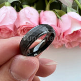 Marvelous Domed Stepped Edges 6mm 8mm Tungsten Hammer Comfort Fit Engagement Wedding Band Men, Women Trendy Jewelry