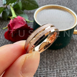 Sandblasted Finish 14K Gold Plated  6/8MM Tungsten Comfort Fit Ring for Men Women - Fashion Engagement Wedding Band