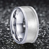 Classic Marvelous Groove Domed Polished 10mm Tungsten Blank Core with 6mm Comfort Fit Rings