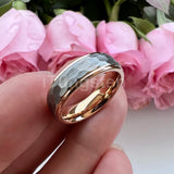 Popular Multicolor 6mm 8mm Men Women Tungsten Hammer Ring Comfort Fit Weddding Band