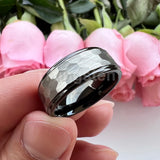 Popular Multicolor 6mm 8mm Men Women Tungsten Hammer Ring Comfort Fit Weddding Band