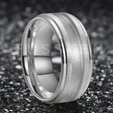 Tungsten Blank Core 3/4MM Groove Stepped Polished 10MM  Comfort Fit Rings and Wedding Bands for Men and Women