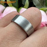 Super Brushed Pipe Cut 6/8mm Tungsten Carbide Rings for Couple Comfort Fit Engagement Wedding Band Jewelry