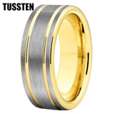 Excellent Grooved Polished Finish 8MM Trendy Gift Jewelry Men and Women Tungsten Engagement Rings Bands