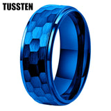 Stepped Finish Great Workmanship 6/8MM Men Women Hammer Ring Stylish Tungsten Comfort Fit Wedding Band