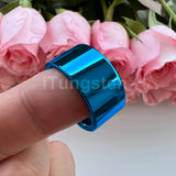 Shiny Tungsten Pipe Cut Polished 12mm Large Men Ring  Comfort Fit Wedding Band Fashion Jewelry