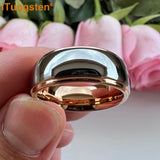 High Polished 6mm 8mm Tungsten Marriage Two Tone Comfort Fit Wedding Bands For Men, Women - Trendy Fashion Jewelry