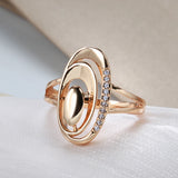 Luxury Glossy AAA Zircon Diamonds Paved Original Design Fashion Filled 14K Rose Gold Women's Ring Daily Jewelry Gift