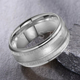 Tungsten Blank Core 3/4MM Groove Stepped Polished 10MM  Comfort Fit Rings and Wedding Bands for Men and Women