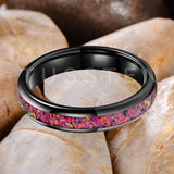 Charming Opal Ring Nice 4MM Color Women Tungsten Comfort Fit Engagement Wedding Bands Trendy Jewelry