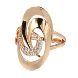 Luxury Spiral Big Size Rolled 14K Rose Gold AAA Zircon Diamonds Micro Wax Inlay Party Wedding Rings Fashion Jewelry
