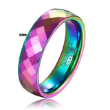 Black Rose Gold  Faceted Edge Dome Polished 4MM/6MM Tungsten Carbide Wedding Bands Couple Rings for Women and Men