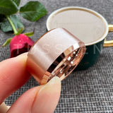 Super Beveled Edges Matte Finish Gold 10/12MM Tungsten Carbide Rings for Men Women, Fashion Engagement Wedding Bands