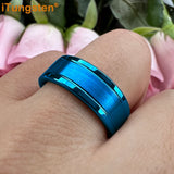 Trendy Jewelry Groove Polish Brush 8mm Classic Tungsten Engagement Wedding Band Forever Comfort Fit Ring Men Women