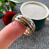 Marvelous Real Wood Inlay 8MM Rose Gold Color Meteorite Gold Foil Guitar String Men Women Tungsten Wedding Band