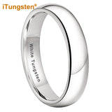 Shiny Polished White Tungsten Couple Ring 2/3/4/5/6/7/8/10mm Nice Comfort Fit Engagement Wedding Bands for Men Women