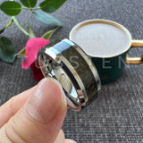 Excellent Shiny Bevel Edges 8MM Black Carbon Fiber Ring Classic Tungsten Comfort Fit Wedding Band For Men Women