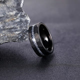 Aluminum Slag Inlay Hammer Pattern Groove Hammered 8mm Black Tungsten Carbide Comfort Fit Wedding Bands For Men