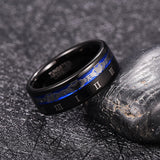 Super Black Plating Claddagh Pattern Engraved Roman Numeral 8mm Wide Tungsten Steel Men's Ring Tungsten Carbide Ring