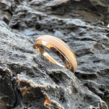 Superb 6/8mm Sandblasted Gold Tungsten Comfortable Fit Ring for Men and Women Fashion Engagement Wedding Band