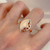 Luxury Smooth 14K Filled Rose Gold Minimalist Hollow Micro Set AAA Zircon Diamonds Women's Rings Fine Jewelry