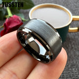 Classic Stepped Beveled Great Workmanship Big 10MM Mens Tungsten Wedding Bands Ideal  Fathers' Day Gift Jewelry