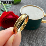 Charming 4MM Tungsten Blank Rings with 2MM Groove For Inlay Channel Polished Shiny Dome Edges Women Wedding Bands