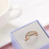 Stunning 14K Filled Rose Gold With White Black AAA Zircon Diamonds Full Paved Luxury Trendy Jewelry Rings For Women
