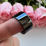 Shiny Tungsten Pipe Cut Polished 12mm Large Men Ring  Comfort Fit Wedding Band Fashion Jewelry