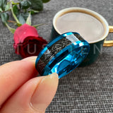 High Quality Beveled Polished Finish 8MM Black Meteorite Rings Men and Women Tungsten Gold Comfort Fit Wedding Band