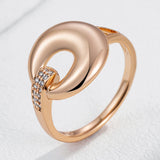 Luxury Fashion Glossy Hoop 14K Filled Rose Gold With AAA Zircon Diamonds Rings For Women High Quality Daily Jewelry