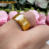 Center Brushed Polished Finish 10mm 12mm Mens Tungsten Flat Big Finger Rings, Comfort Fit Engagement Wedding Bands