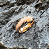 Superb 6/8mm Sandblasted Gold Tungsten Comfortable Fit Ring for Men and Women Fashion Engagement Wedding Band