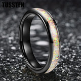 High Quality Pink Color Opal 4MM Nice Women Tungsten Comfort Fit Engagement Wedding Band - Trendy Jewelry