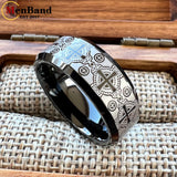 Laser Carved Complex Cross Pattern Dome Polished 6/8mm Comfortable Fit Wedding Tungsten Ring