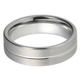New 6/8mm Tungsten Carbide Ring Men and Women Comfort Fit Wedding Band With Center Line Brushed Finish