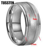 Tungsten Blank Core 3/4MM Groove Stepped Polished 10MM  Comfort Fit Rings and Wedding Bands for Men and Women