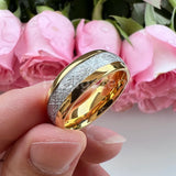 Awesome Meteorite Inlay 6mm 8mm Tungsten Carbide Ring for Men Women - Engagement Wedding Band Fashion Jewelry