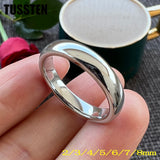 Classic Popular Polished 2-10MM  Trendy Engagement Wedding White Tungsten Comfort Fit Rings Bands for Men Women