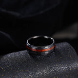 Super Wood Inlay Grooved Hammered 8mm Black Tungsten Carbide Wedding Rings For Men Engagement Bands Fashion Jewelry